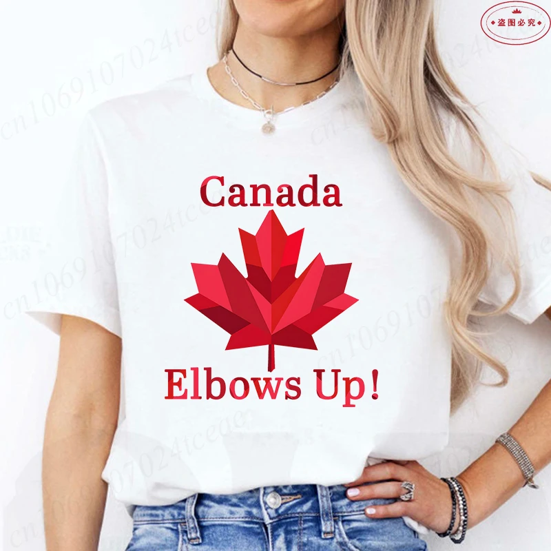 Elbows Up Canada Women T-shirt - Summer Clothing Women Canada review and price