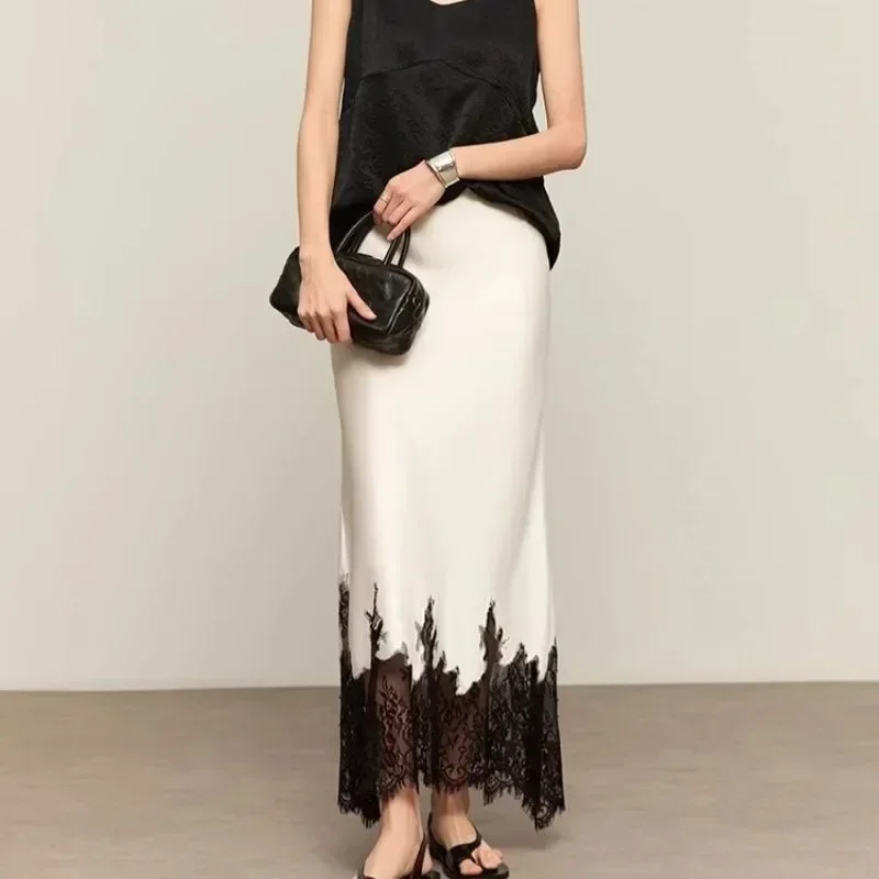 Fairy Lace-Trim Midi Skirt Hig - Summer Clothing Wraps review and price