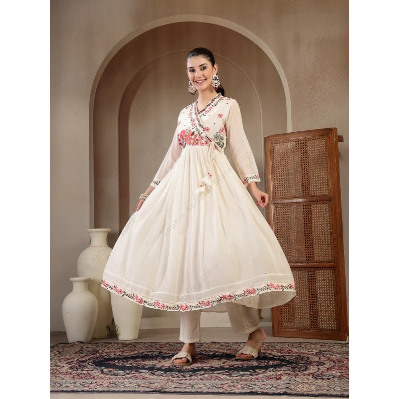 White Cotton Anarkali Kurti Se - Summer Clothing Pakistan review and price